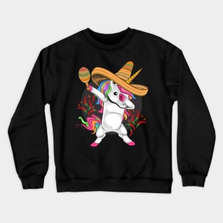 Unicorn Mexican Hat Cinco De Mayo Crewneck Sweatshirt